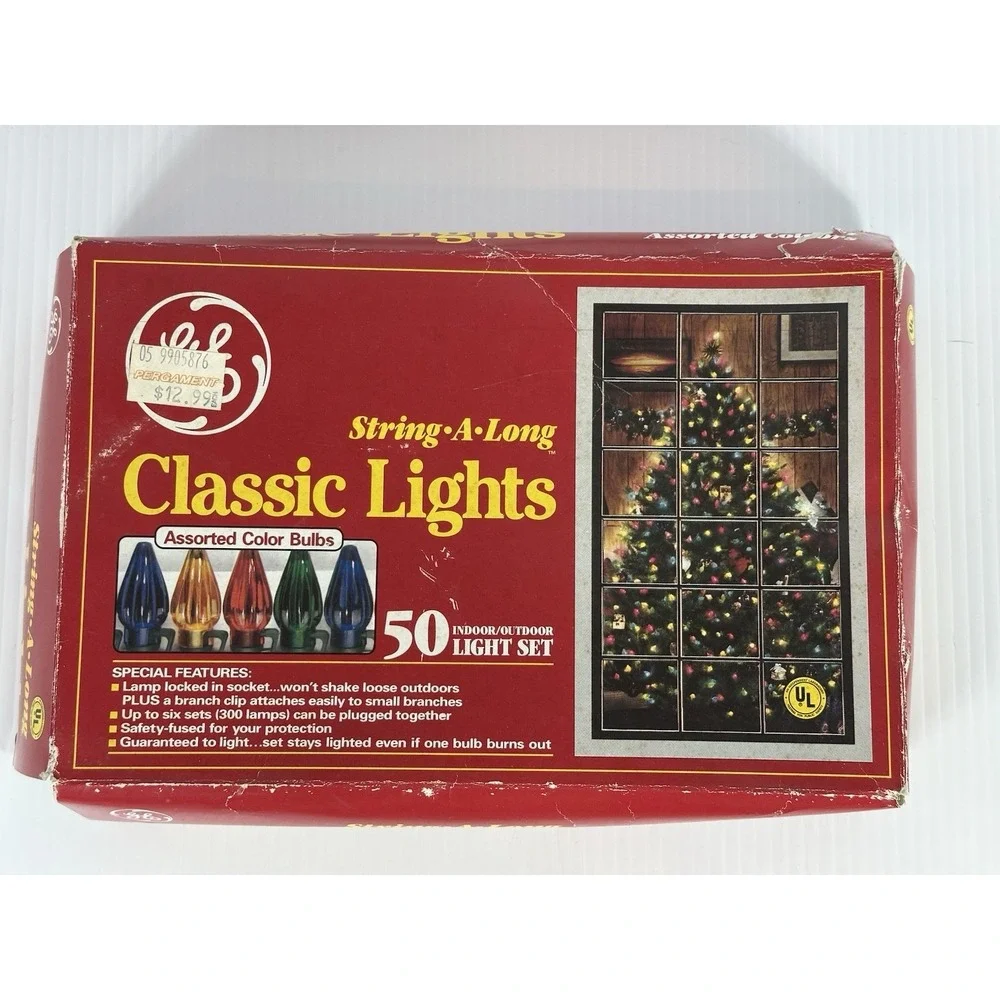 3 VTG Westinghouse GE String-A-Long Christmas 50 Assorted Colored Lights Tested